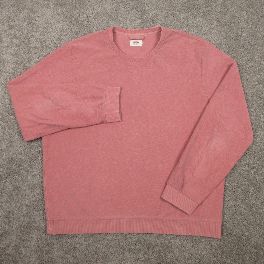 Marine Layer Sweater Mens 2XL Pink‎ Coleman Crewneck Sweatshirt Pullover Outdoor